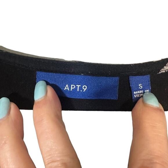 Apt. 9 Black & White Sleeveless V-Neck Side Slit Long Dress Women Sz S - Picture 8 of 12